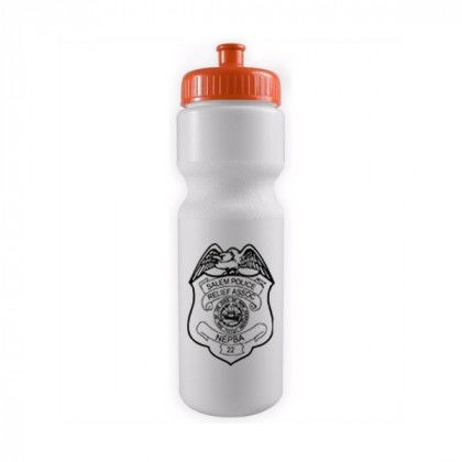 White with Orange 28 oz. Sports Bottle - BPA Free